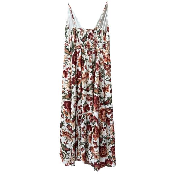 Abercrombie & Fitch Floral Button Front Slit Maxi Dress Sz M Petite Linen Blend - Picture 6 of 9